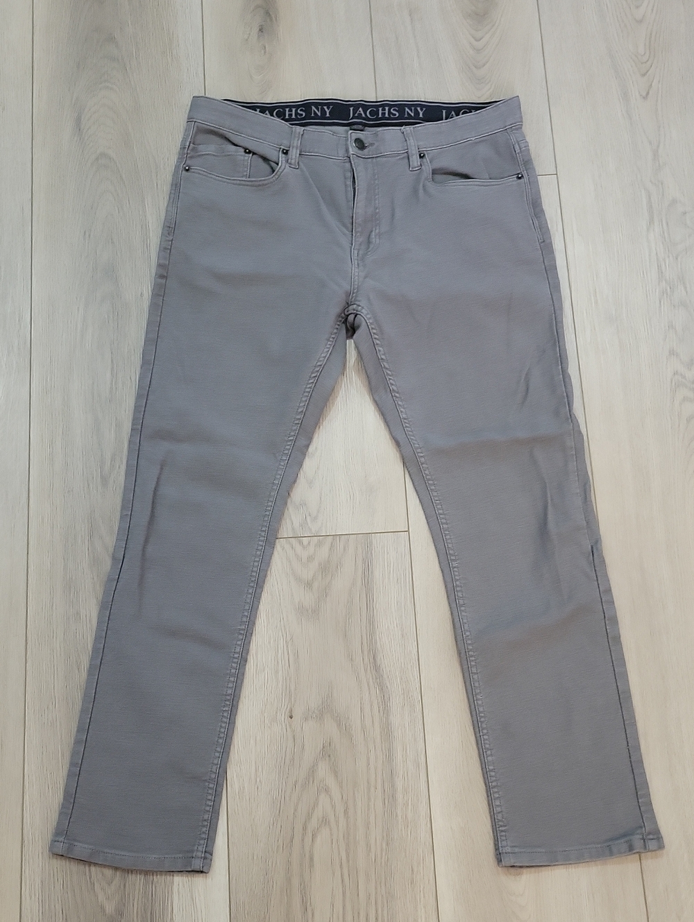 Jachs Men’s Slim Straight Jeans in Light Gray